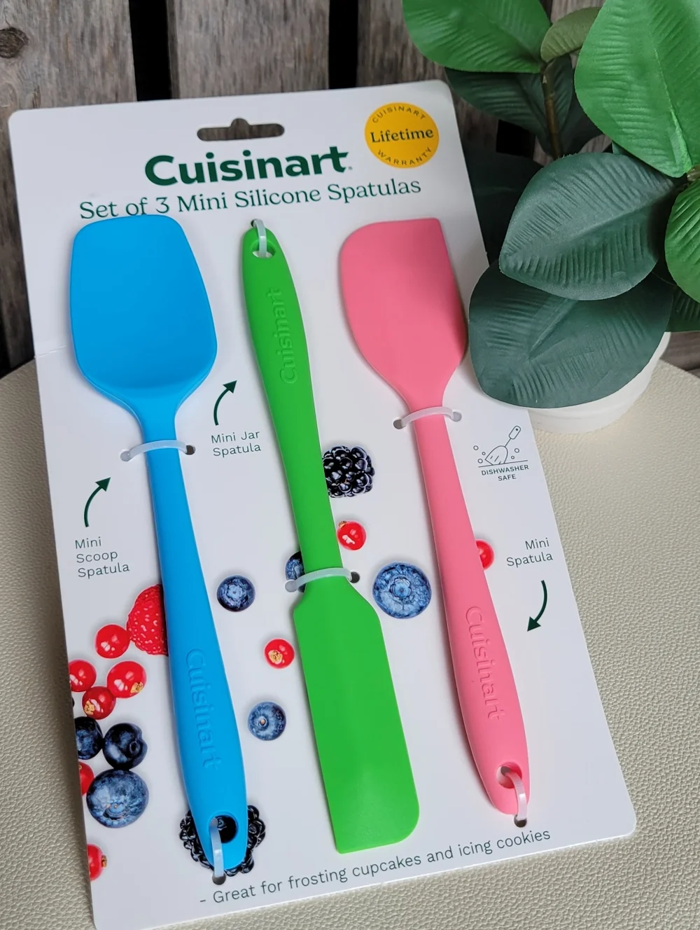 Cuisinart Mini Silicone Spatula Trio in Blue, Green & Pink